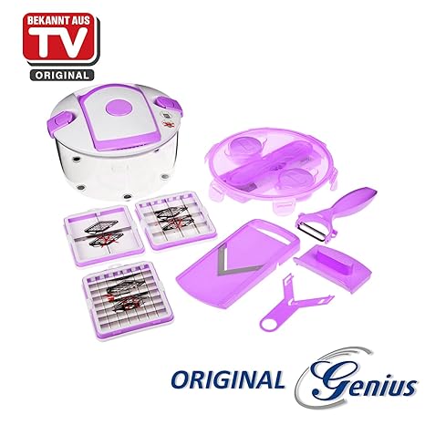Genius - Salat Chef Smart Set 12-tlg weiß/flieder Gemüseschneider 26212