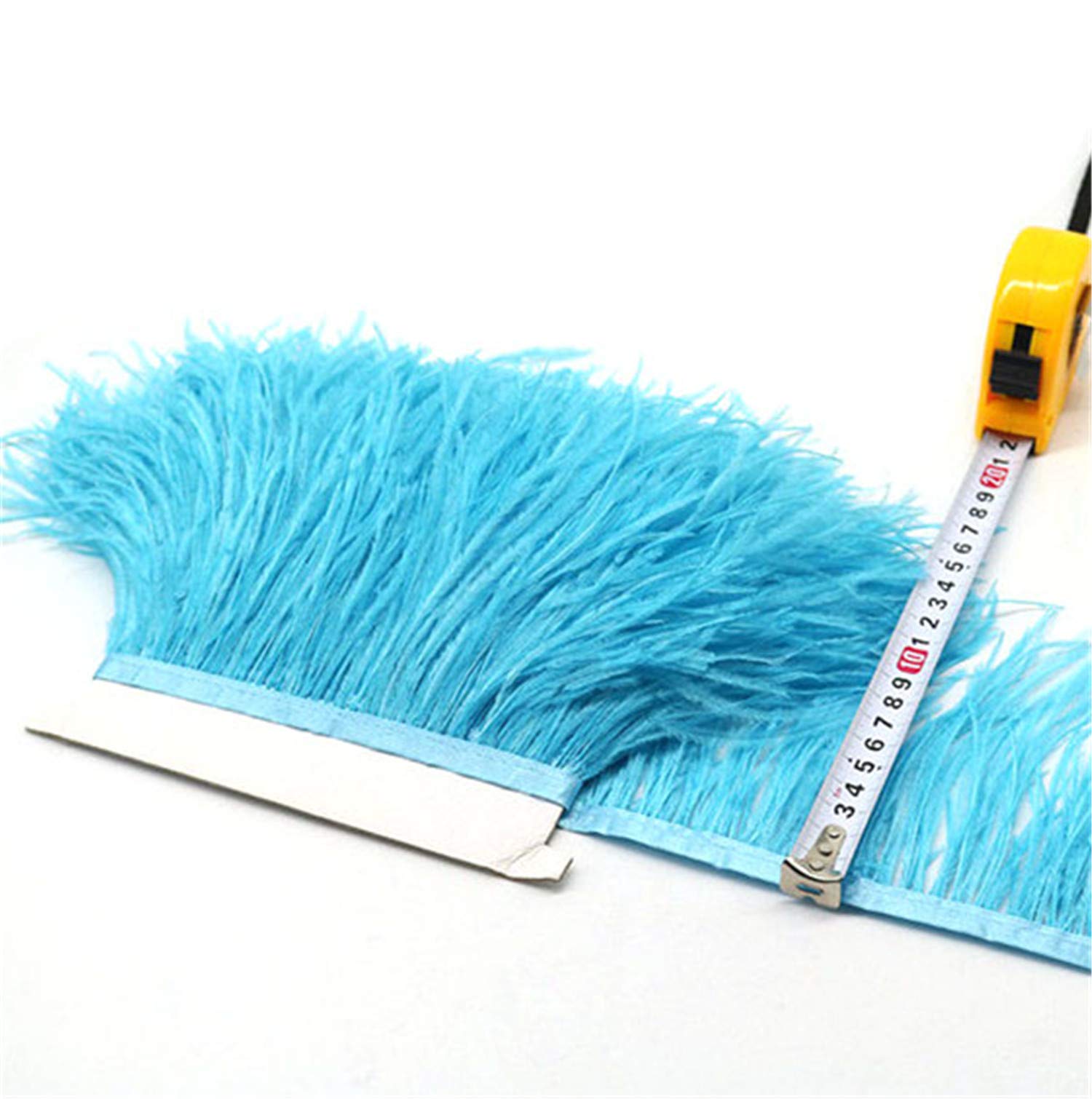 36 Colours Quality Ostrich Feather Trimming Fringe for Millinery Craft Dress Making (Sky Blue,2 Meters)