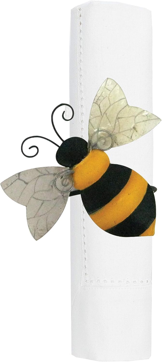 GALLERIE II Bumble Bee Napkin Ring Single Napkin Ring Yellow Home & Kitchen
