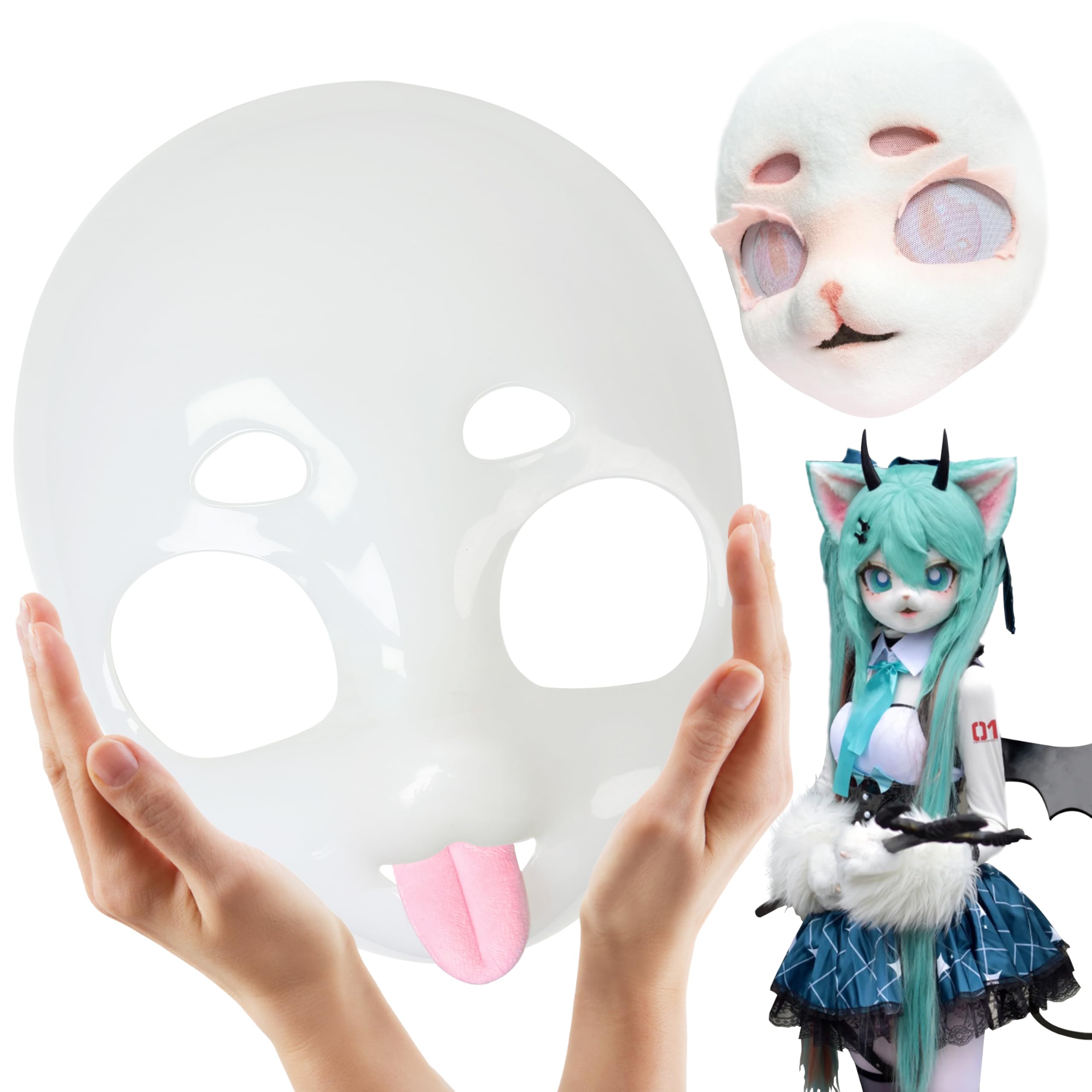 Mua Fursuit Head Base Furry Therian Mask, 3D Printed Plastic Mask DIY ...