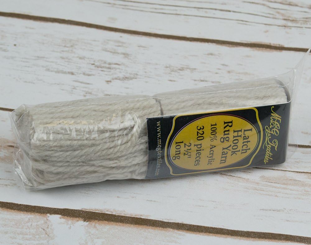 Sale - Matt Silver Pre-Cut Rug Wool or Latch Hook Yarn - MCG Textiles 325