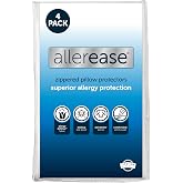 AllerEase Allergy Zippered Pillow Protectors King 4 Pack | Zippered closure; soft fabric; helps block pet dander; helps keep pillow fresh and clean; machine washable