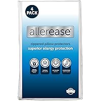 Set of 4 King AllerEase Pillow Protectors - Moisture Wicking, Advanced Allergy Protection - Premium Polyester, Zippered Prote