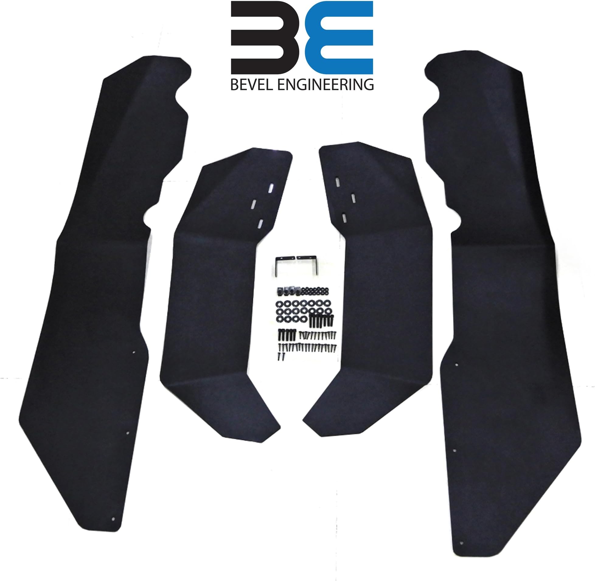 Bevel Engineering Extended Fender Flares Mud Flaps Guards for RZR XP 1000 Polaris RZR XP 4 1000 Full Set Front/Rear