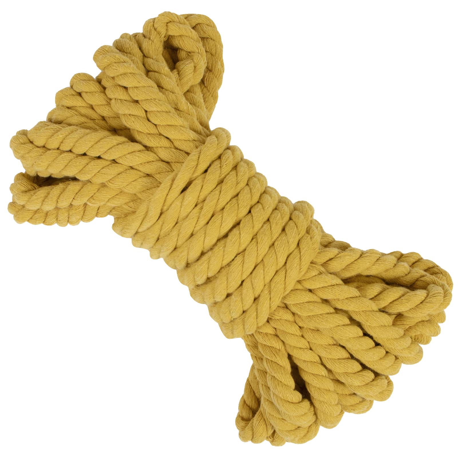 LEREATI 10mm Macrame Cord 10m Thick Macrame Rope Soft Cotton Rope, Natural Cotton Twine String for Macrame Plant Hanger, Wall Hanging, Knitting, DIY Crafts, Gardening, Decoration (Yellow) — image 1