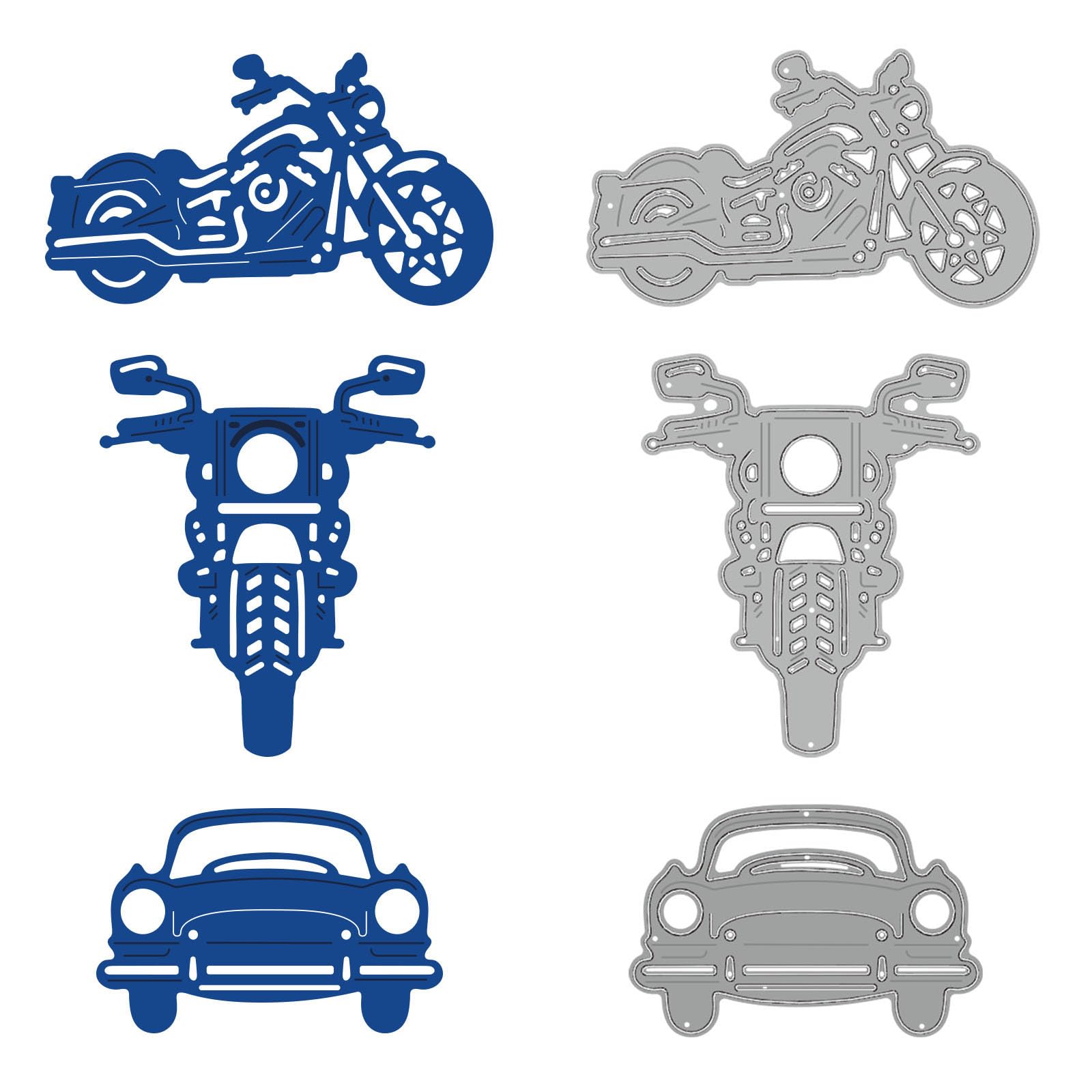 GLOBLELAND Motorcycle Metal Die Cuts Motorcycle Cut Die Metal Stencils for Card Making Embossing Cutting Dies Stencil Scrapbooking DIY Etched Craft Dies Album Card Making Decor Craft