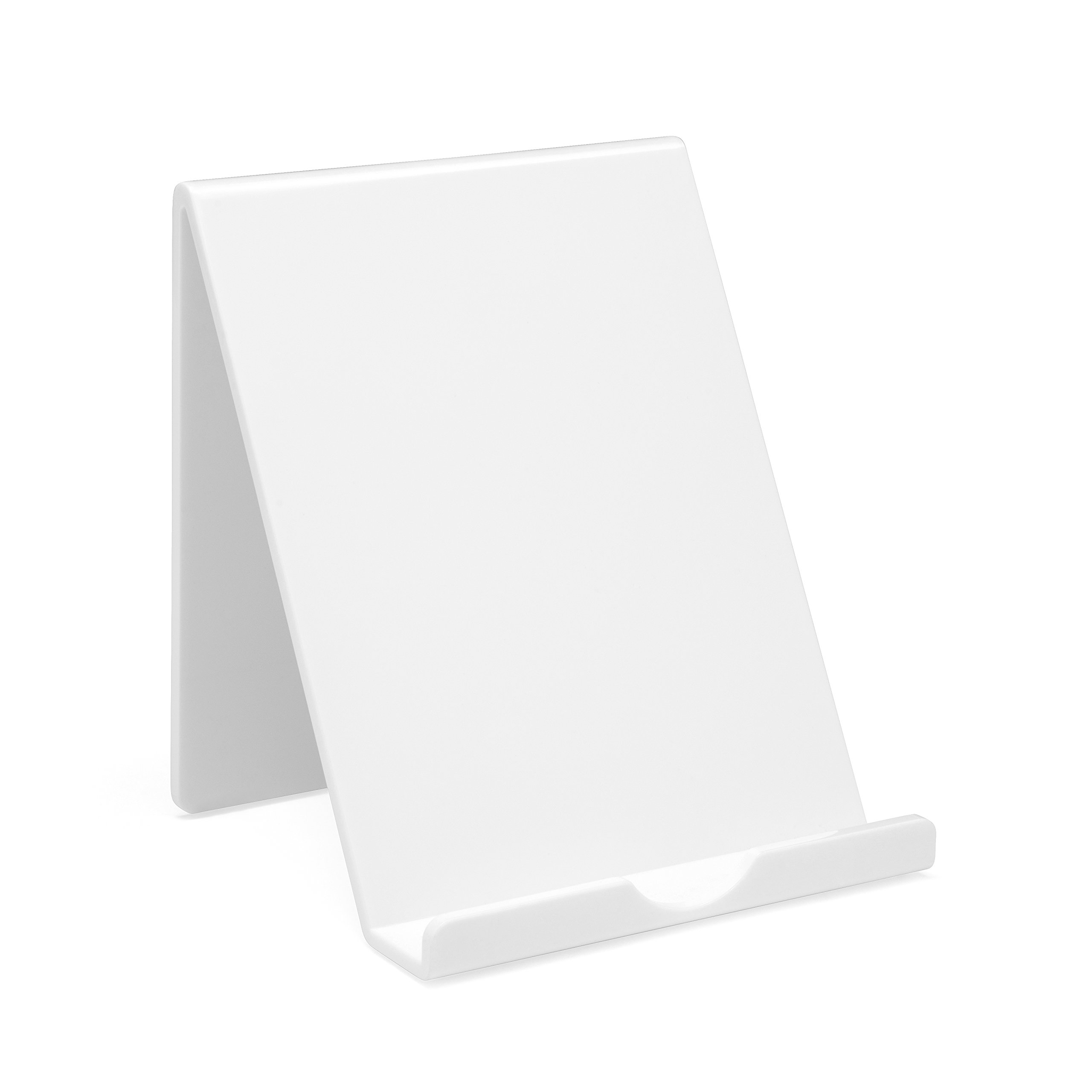 OSCO White Plastic Tablet & Phone Stand, iPad Holder, Book Display, Document Mount, Desk Organiser for Home Office, 18 x 16 x 14.7 cm — image 1