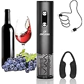 JINGASA Electric Wine Opener with Automatic Corkscrew & Foil Cutter – Rechargeable Type-C Corkscrew Bottle Opener for Home, Kitchen & Party, Black,1 Pack