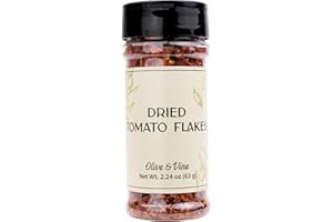 Olive & Vine Dried Tomato Flakes, Savory & Tangy, Use in Pasta, Salads, Soups, With Rich Tradition, Authentic Taste, For Global Recipes (2.24 Ounce)