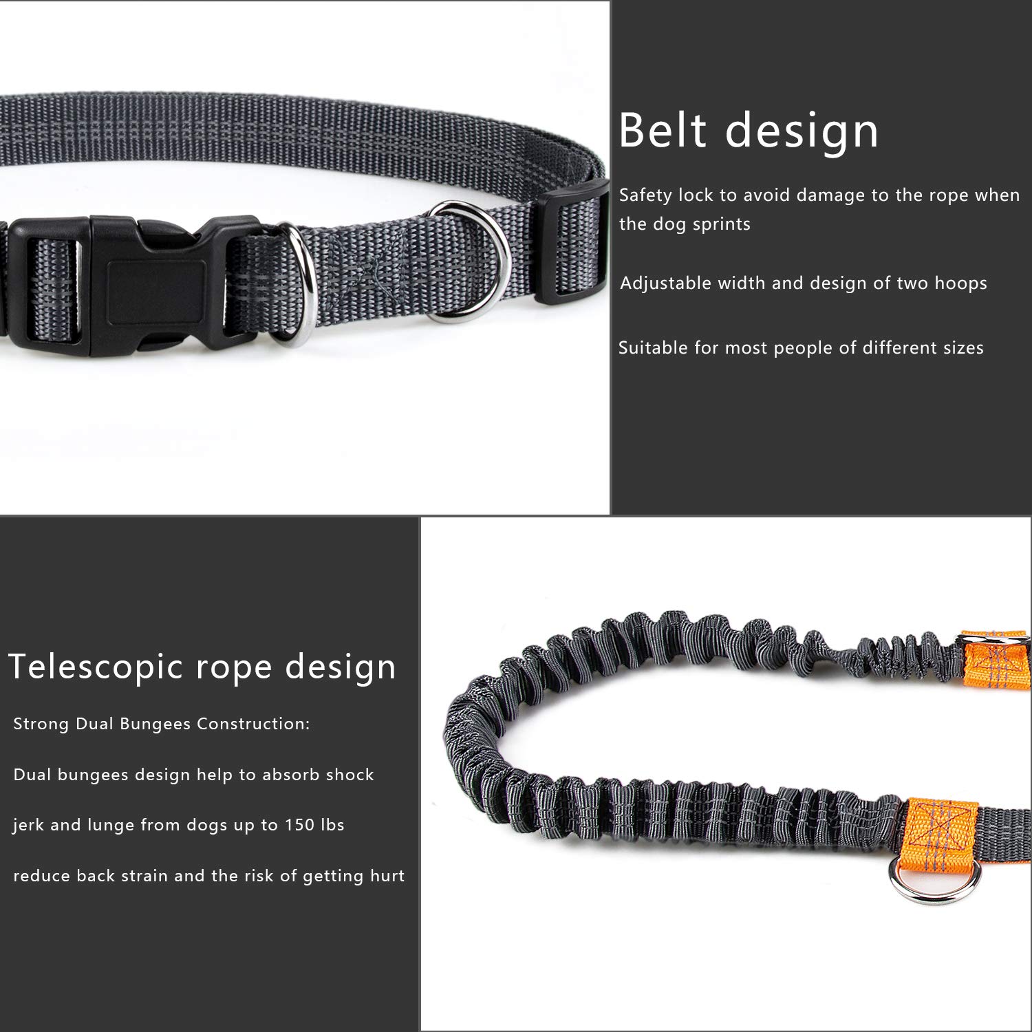 Mystery Hand Free Dog Lead Dog Walking Belt Ajustable Dog Leash Waist