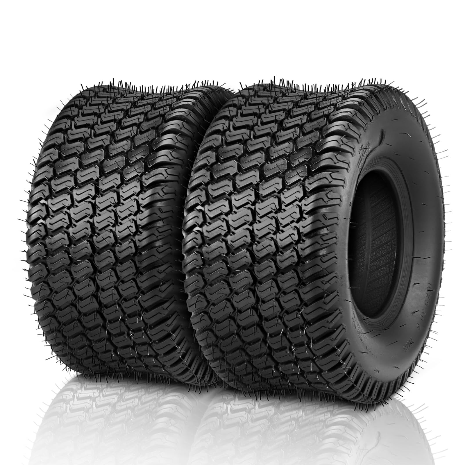 TUFFIOM 18x7.50-8 Lawn Mower Tires Set of 2, 4PR Turf Tire Riding Lawn Garden Tractor Tires, Compatible with Most Lawn & Garden Utility Vehicles, Tubeless Image
