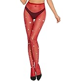 Century Star Fishnet Stockings Rhinestone Sparkle Tights Sexy High Waist Sparkly Fishnets Pantyhose for Women
