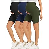 BONVIGOR Maternity Shorts Over The Belly - 5" Biker Workout Yoga Active Athletic Pregnancy Short Pants Lounge Pajama