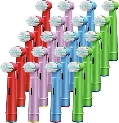 GENKENT 20 Pcs Kids Toothbrush Heads for Braun Oral-B Kids Electric Toothbrushes