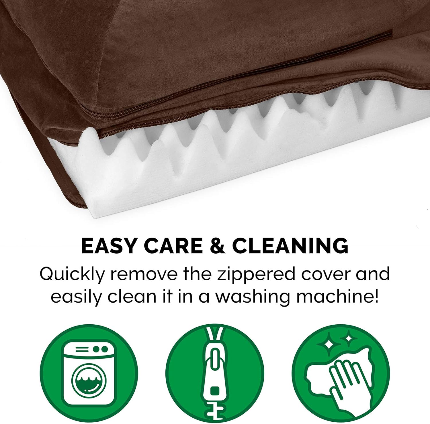 Furhaven Pet Dog Bed - Deluxe Orthopedic Plush Faux Fur and Velvet L Shaped Chaise Lounge Living Room Corner Couch Pet Bed with Removable Cover for Dogs and Cats, Sable Brown, Jumbo : Pet Supplies