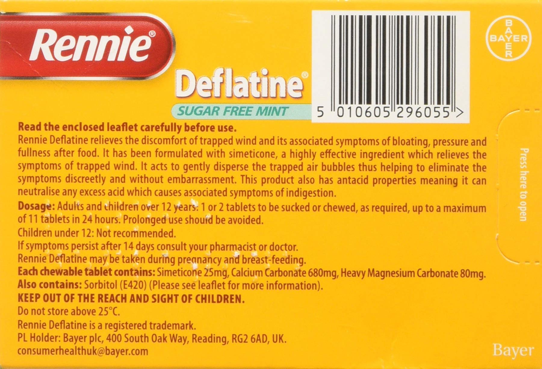 Rennie Deflatine Trapped Wind Tablets Bloating Relief Heartburn