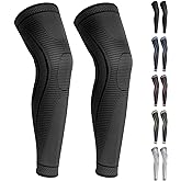 Ruilaibao 2 Pack Full Leg Compression Sleeves for Men And Women Long Knee Brace Support for Basketball, Running, Workout, Cycling, Sport