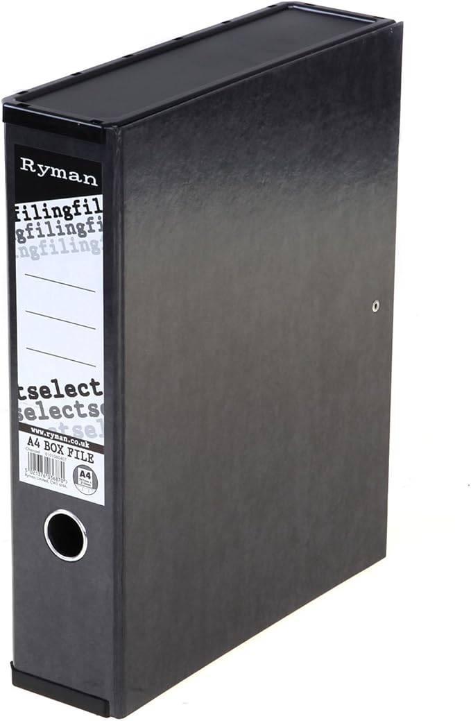 IXL Selecta A4 Charcoal Black Box File With Lid Catch And