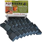 POTRISERS 32 Pack Standard 1" Wide x 1/2" Tall Value Pack | Invisible Pot Feet &amp; Plant Risers | Drainage &amp; Airflow for Planters, Pots, Garden Decor | Patios, Decks, Gardens, Greenhouses