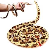 HWD 3.6 ft Long Realistic Snake Stuffed Animal, Soft Cuddly Plushie Toys | Lifelike Python Plush Toy, Prank Prop, Funny Prank Gag Gifts for Kids &amp; Adult, Birthday, Christmas, Halloween Decor