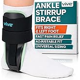 Vive Ankle Stirrup Brace - Air Gel Stabilizer for Ankle Sprain, Tendonitis Support for Men & Women - Right & Left Foot -Achilles Tendon Compression Relief -Fracture Treatment - Hot & Cold Therapy