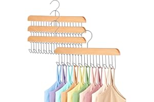 FITNICE 4 Pack Bra Hangers for Closet Organizer Upgraded Non-Slip Bra Organizer for Closet Tank Top Hanger Multi Hangers Space Saving with 40 Hooks for Belt, Tie, Tank Top, Necklaces