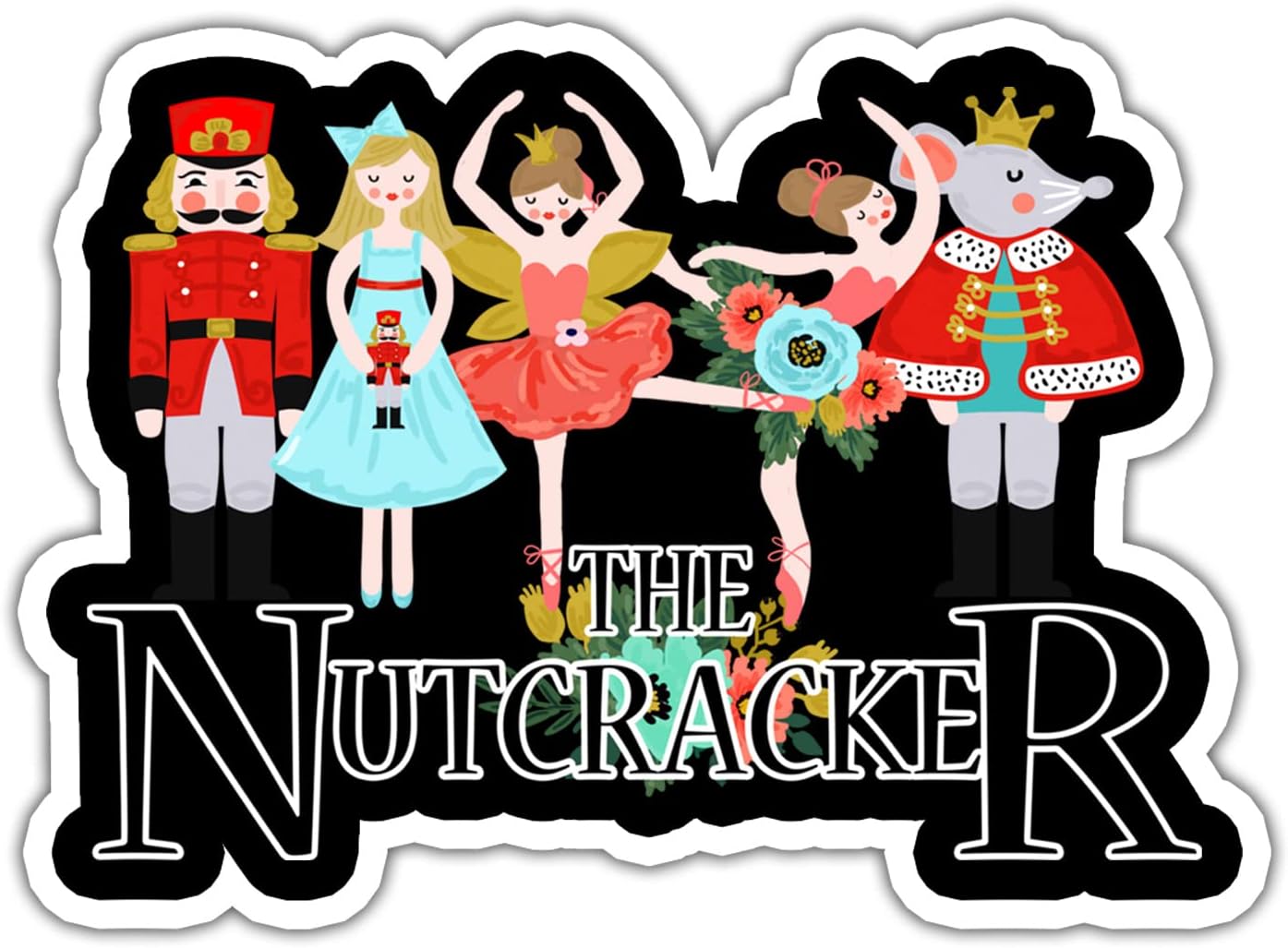Nutcrackers - The Nutcracker Christmas Stickers for Kids, Cute Aesthetic Waterproof Nutcracker Mouse Prince Sticker 3Inch for Laptop Bottle Wall