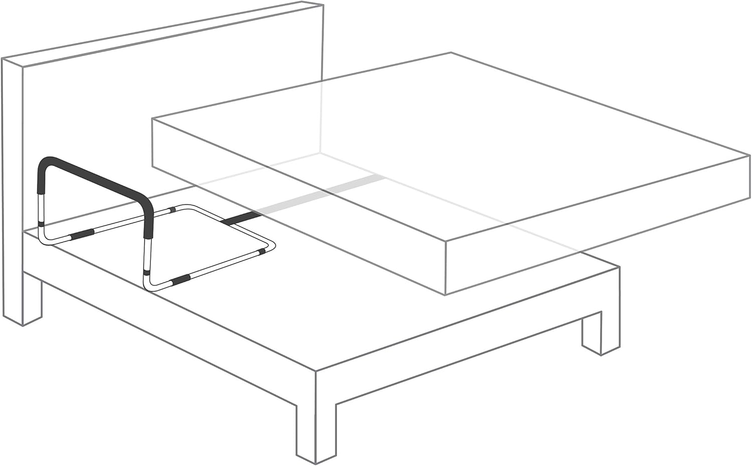 Juvo Height Adjustable Bed Safety Rail with Storage Caddy (BSR101): Health & Personal Care