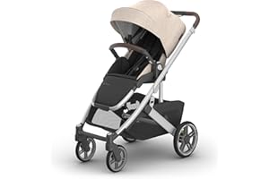 UPPAbaby Cruz V3 Stroller - from Birth + Car Seat Compatible - Full-Size, Reversible Seat - Infant Insert, Bug and Rain Shields Included - Declan (Oat Mélange/Silver Frame/Chestnut Leather)