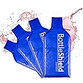 Reusable Wine Protector Travel Bag by Bottle Shield (6-Pack) - Bubble Cushioning Wrap Suit - Unbreakable Bottle Sleeve, Leak Proof - Wine Tote Bags Accessory for Suitcase Luggage, Blue