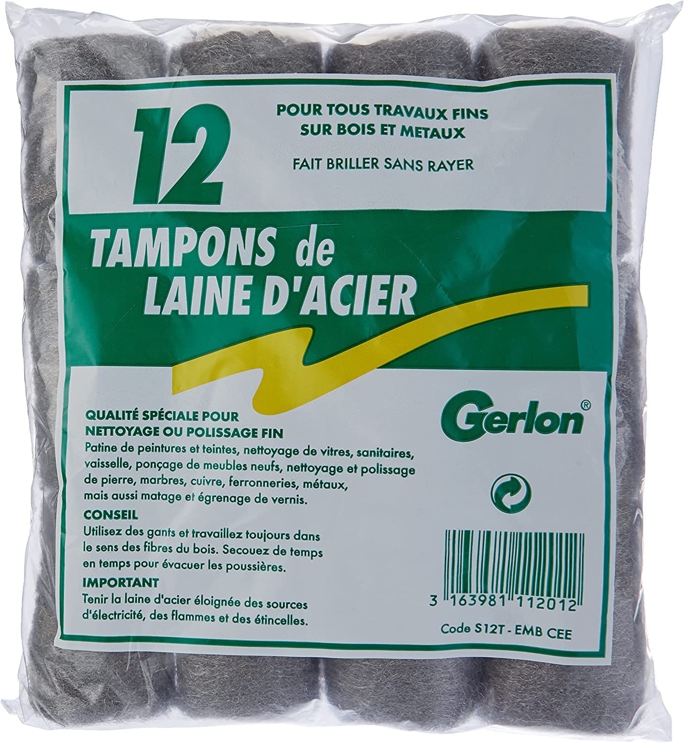 Gerlon Bag of 12 Tampons for fine work on Wood / Metals