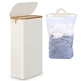 efluky Slim Laundry Basket with Lid, Narrow Laundry
