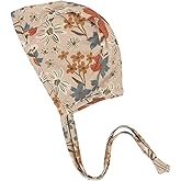 Copper Pearl Baby Bonnets: Ultra-Soft, Comfy to Wear, Tie-On Infant Sun Hat for Protection Against UV Rays, Trendy Coordinating Designs Swaddles, 3-6 Months - Eden