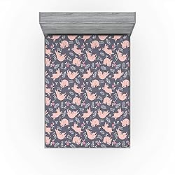 Lunarable Pigs Fitted Sheet, Pig Animals Sleeping
