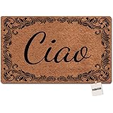 Amazon Com Ciao Laser Engraved Coir Fiber Doormat 30 X 18 Kitchen Dining