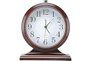 Auafanzy Retro Mantel Décor Desk Clock, 10-inch Vintage Table Clocks for Fireplace, Easy to Read Clocks for Living Room, Bedroom, Office, Desktop Decoration (Bright Brown)