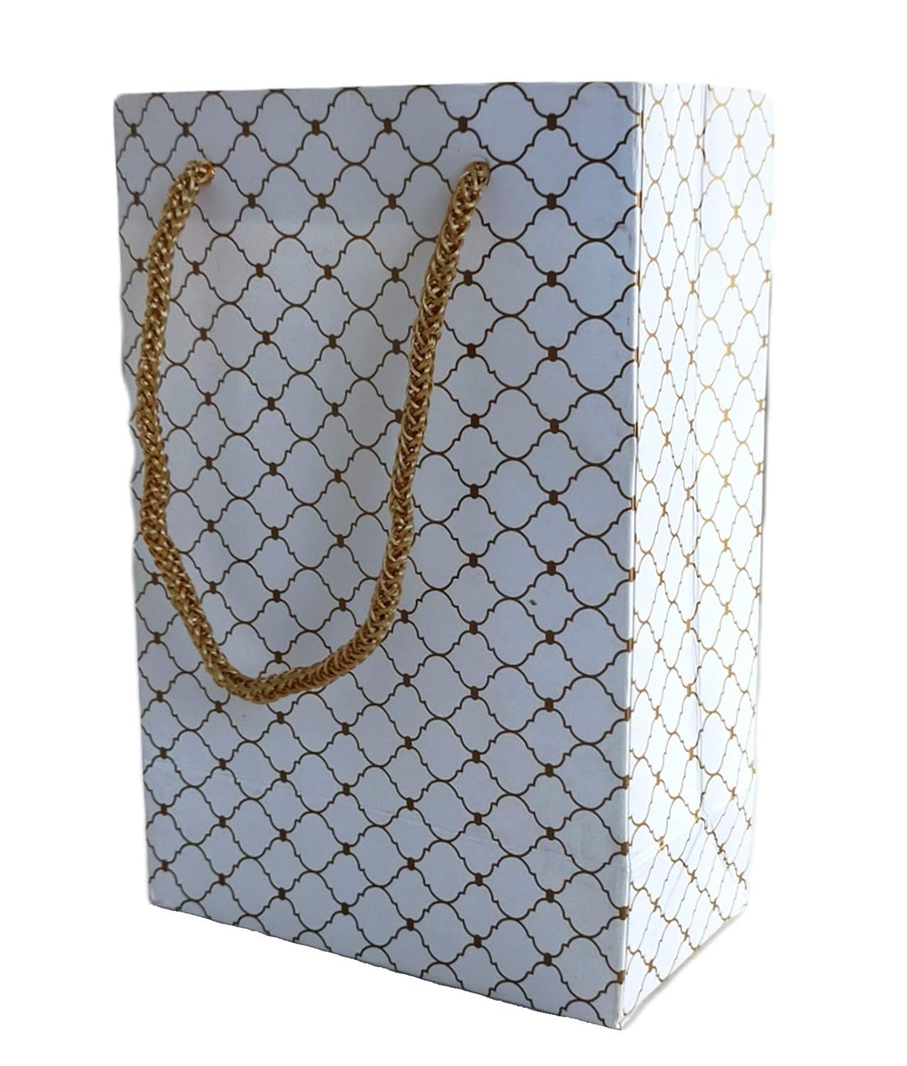 FANCY Golden Printed Paper Bag with Golden Dori (Handle) Size 6.5