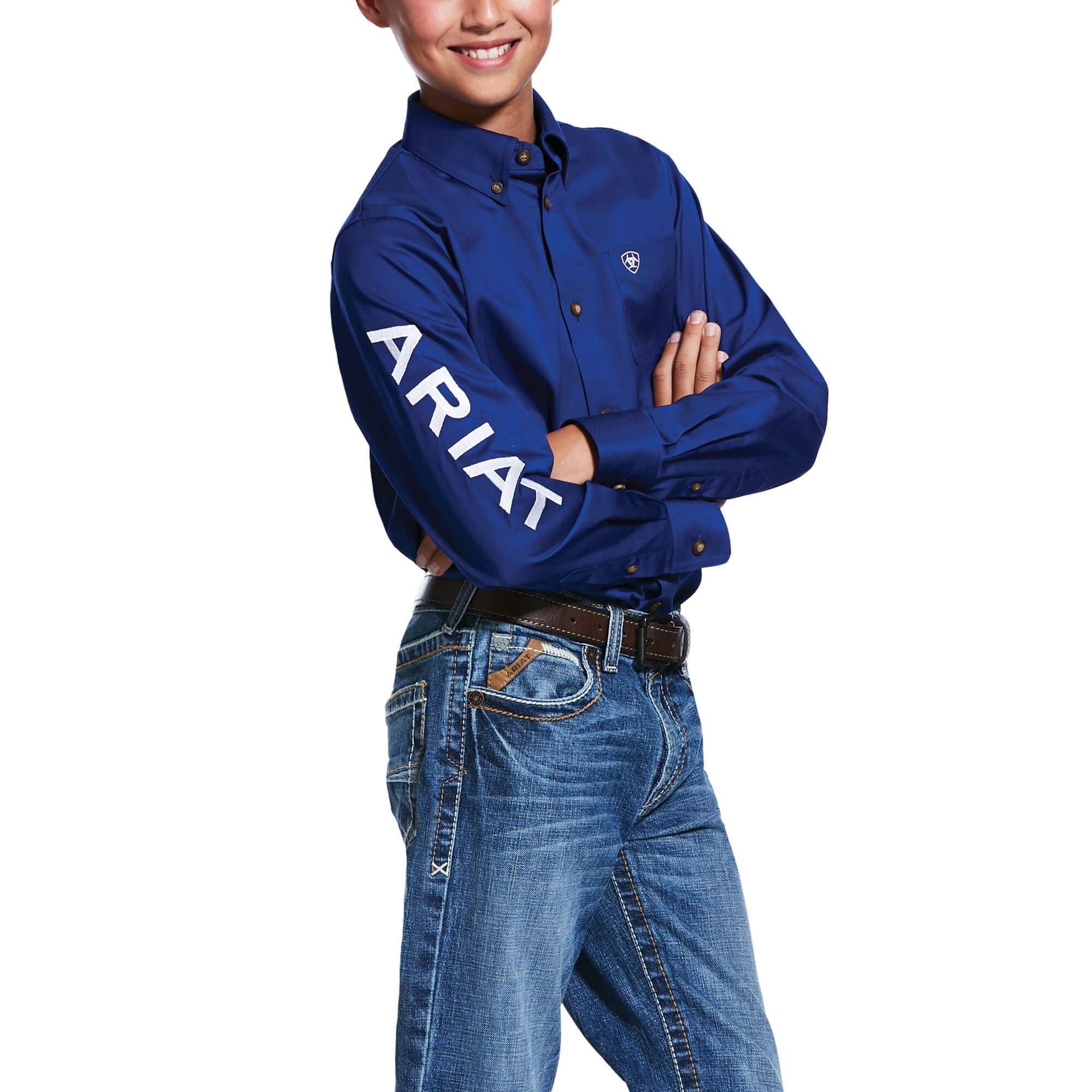 Photo 1 of ARIAT Boys’ Team Logo Twill Classic Fit Shirt
