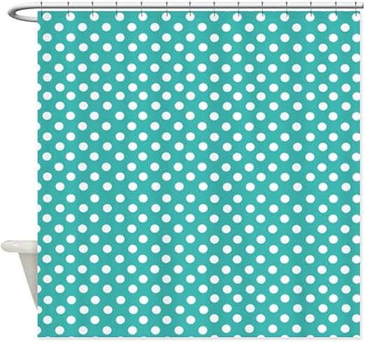 Amazon Com Cafepress Turquoise Teal Polka Dot Shower Curtain