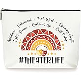ZYQFN Theatre Life Cosmetic Makeup Bags, Comedy and Tragedy Masks Theatre Drama Gifts, Acting Stuff, Christmas Birthday Gifts for Theater Actors Women. (065)