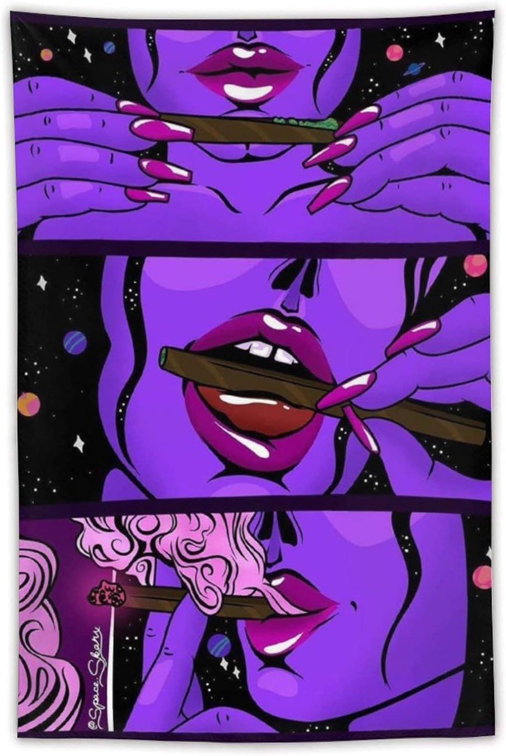 Tapestries - NiYoung Hippie Hippy Wall Tapestry Trippy Smoke Cool Girl Art Large Mysterious Tapestry Wall Hanging Tapestry for Bedroom Dorm Accessories Mandala Yoga Picnic Mat Ethnic Tapestry