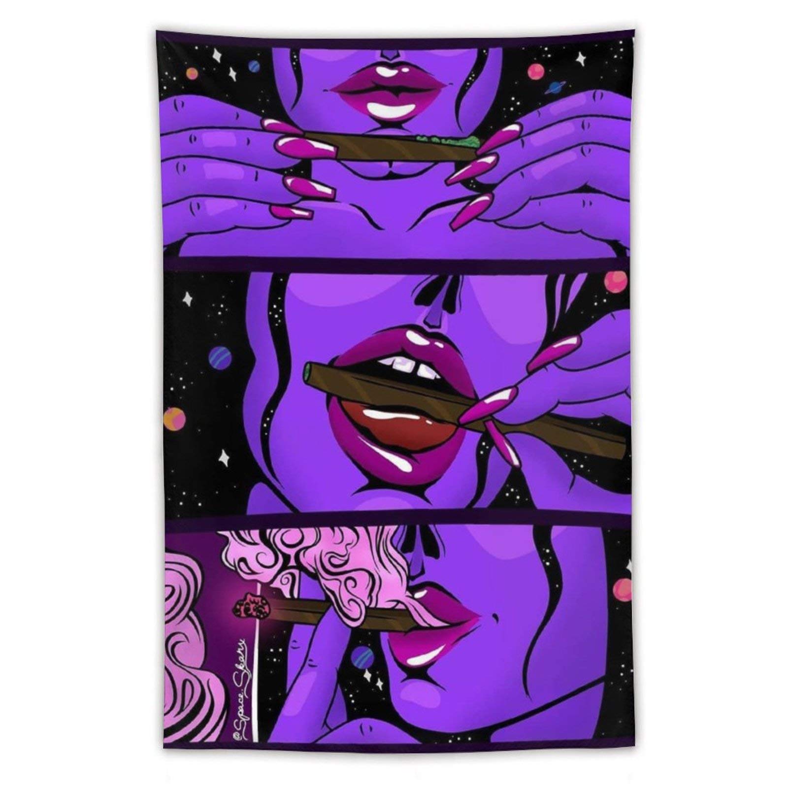 NiYoung Hippie Hippy Wall Art Trippy Smoke Cool Girl Art Large Mysterious Wall Hanging for Bedroom Dorm Accessories Mandala Yoga Picnic Mat Ethnic Tapestry