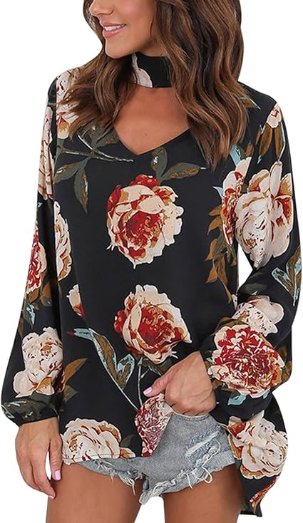 Aitos Tee Shirt Femmes Manches Longues Tops Hauts Mode Casual Basique Col Rond Tunique Chic Blouse Tunika Elegant S Xxl W X Large Amazon Fr Vetements Et Accessoires
