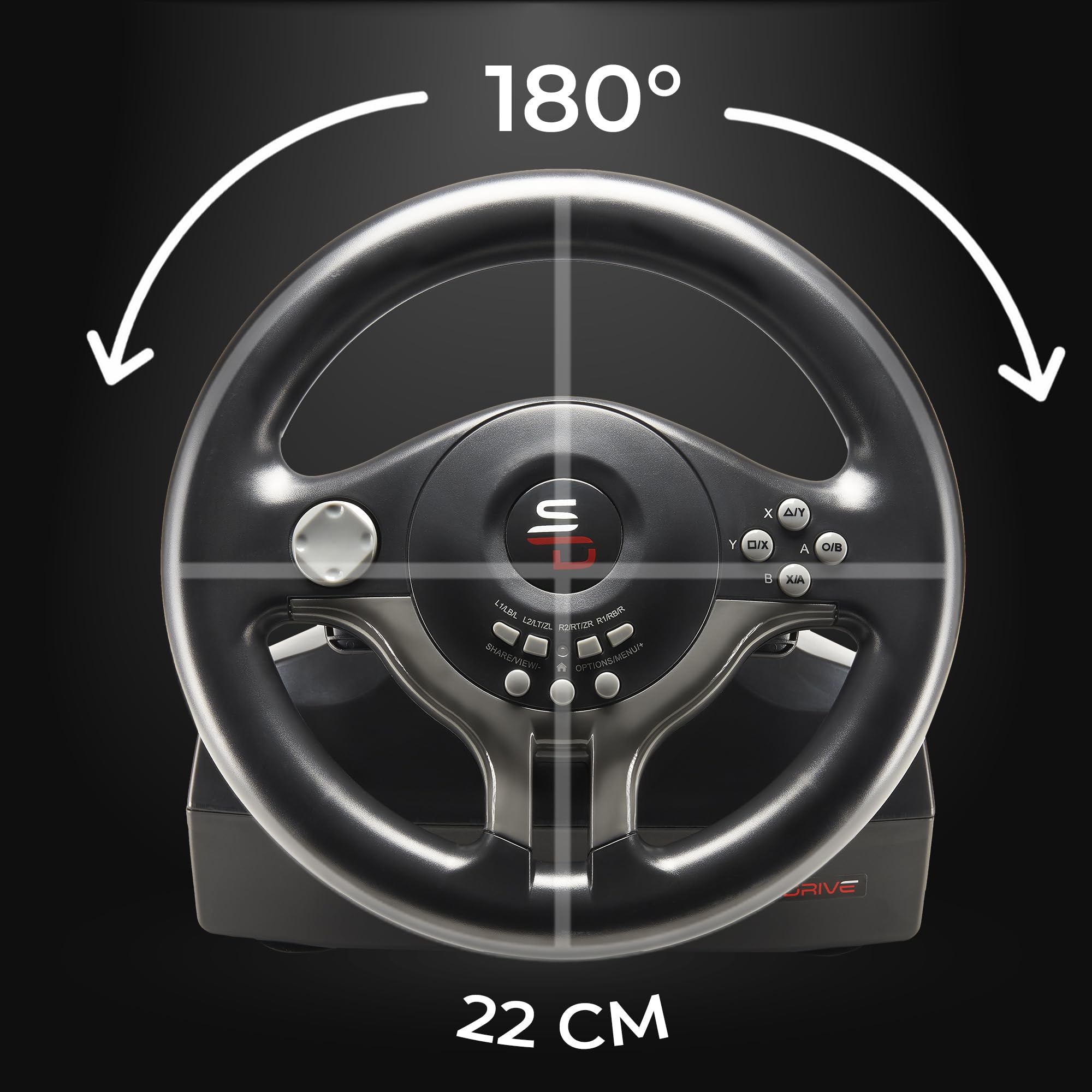 SUBSONIC- Superdrive SV250 Steering wheel with pedals and gearshift paddles racing wheel for nintendo Switch 2 - Switch - Ps4 - xbox Seie X/S, Xbox One - PC
