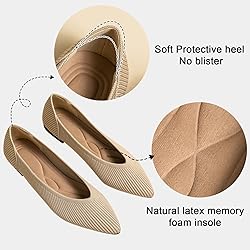 TINGRISE Women's Flats Shoes Pointed Toe Knit