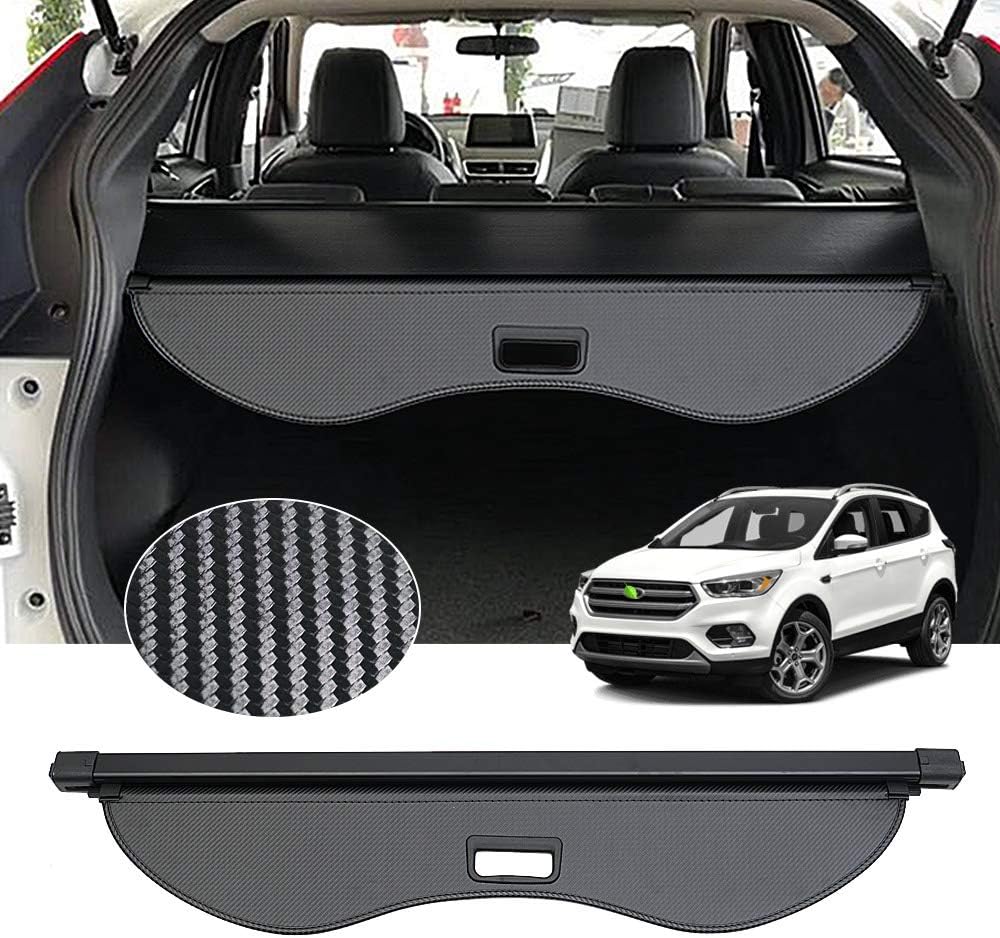 Amazon Com Powerty Retractable Cargo Cover For Ford Escape 2013 2019 Trunk Shielding Shade Cargo Luggage Cover Carbon Fiber Texture Home Kitchen