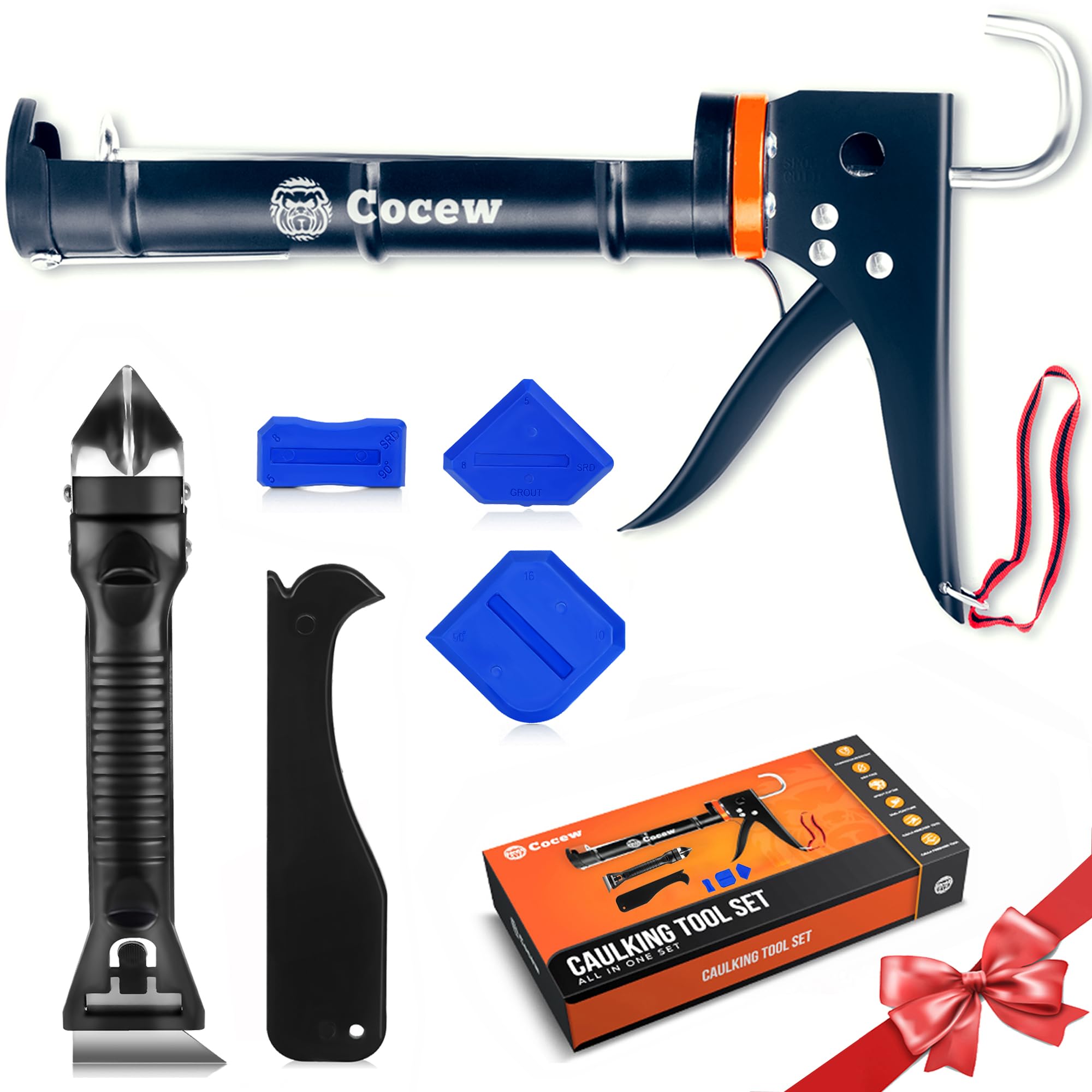 Photo 1 of **MISSING PARTS**
Caulk Kit, Smooth Silicone Caulking Gun and Caulk Remover Tool, Sealant Finishing Tool Grout Scraper for Kitchen Bathroom Window Sink Joint, All in One with Gift Box