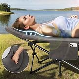 OVERMONT 28 Inch Extra Wide Padded Folding Camping Bed Cot with Carry Bag view 3
