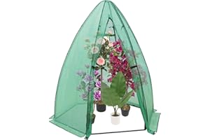 PEAKPURSUIT Greenhouse for Outsides, 54”x 54”x 71” Heavy Duty Green House Tent with Durable PE Cover, Garden Plant Protector with Zippered Door Mesh Window for Vegetables Flowers Fruits Herbs,Green