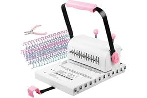 Cinch Book Binding Machine, 2:1 Hole Pitch 20 Sheet Punch Capacity, Slide Ruler for Precise Alignment, Compatible with Wire &